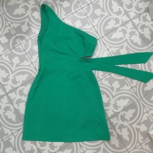 Zara Green off the shoulder dress